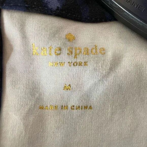 Kate Spade Blue Leopard Print Lace-up Ponte Dress Size M