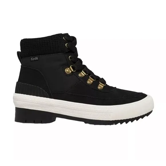 Keds Women’s Hiker Boots Size 9.5 Black Suede Insulated Lug Boot Minimalist NEW