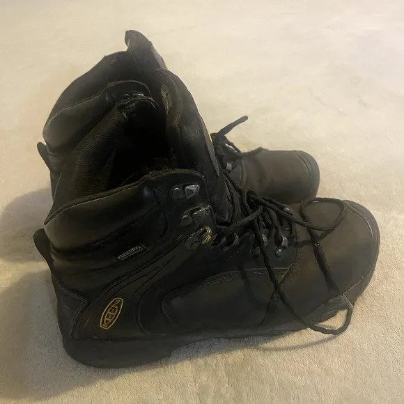 Keen Boots Men 11EE Black Utility Leather Work Outdoors Heavyweight Western