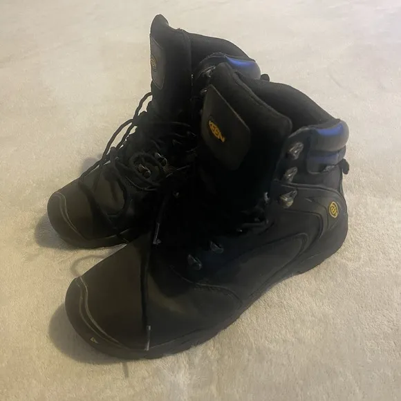 Keen Boots Men 11EE Black Utility Leather Work Outdoors Heavyweight Western