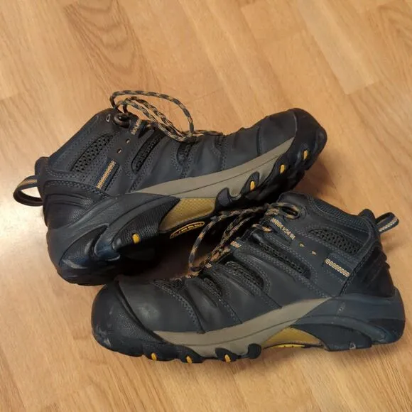 Keen Lansing Utility Boots Mens 8.5D Brown Mid Steel Toe Waterproof Work