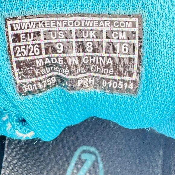 Keen Targhee II Mid Hiking Boots Toddler 9 Gray Blue Waterproof Lace-Up 1011759