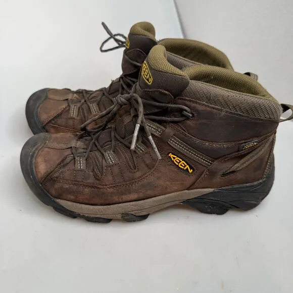 KEEN Targhee II Mid Waterproof Hiking Boots Men’s Size 12 Wide Brown Leather EUC