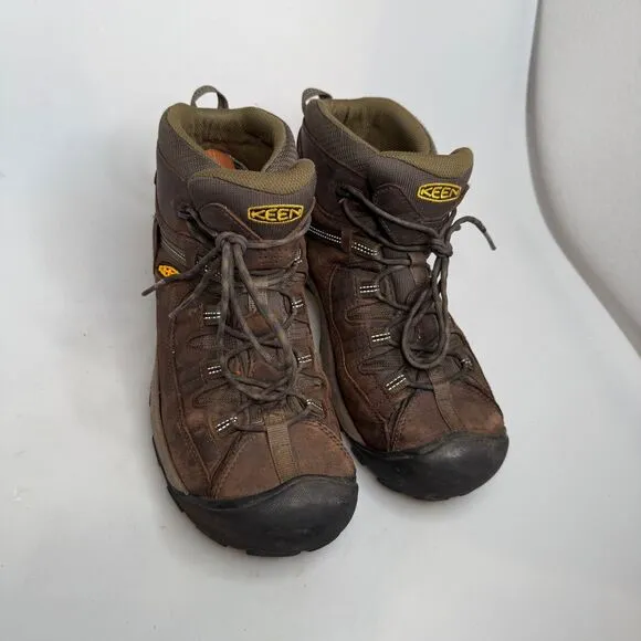 KEEN Targhee II Mid Waterproof Hiking Boots Men’s Size 12 Wide Brown Leather EUC