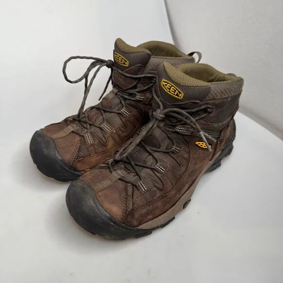 KEEN Targhee II Mid Waterproof Hiking Boots Men’s Size 12 Wide Brown Leather EUC