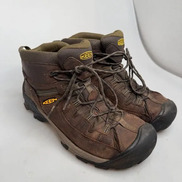 KEEN Targhee II Mid Waterproof Hiking Boots Men’s Size 12 Wide Brown Leather EUC