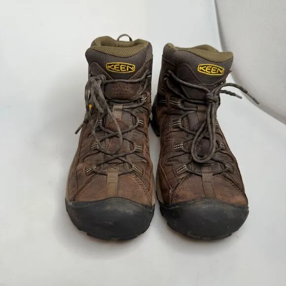 KEEN Targhee II Mid Waterproof Hiking Boots Men’s Size 12 Wide Brown Leather EUC