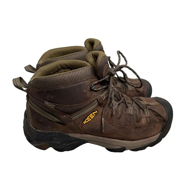 KEEN Targhee II Mid Waterproof Hiking Boots Men’s Size 12 Wide Brown Leather EUC