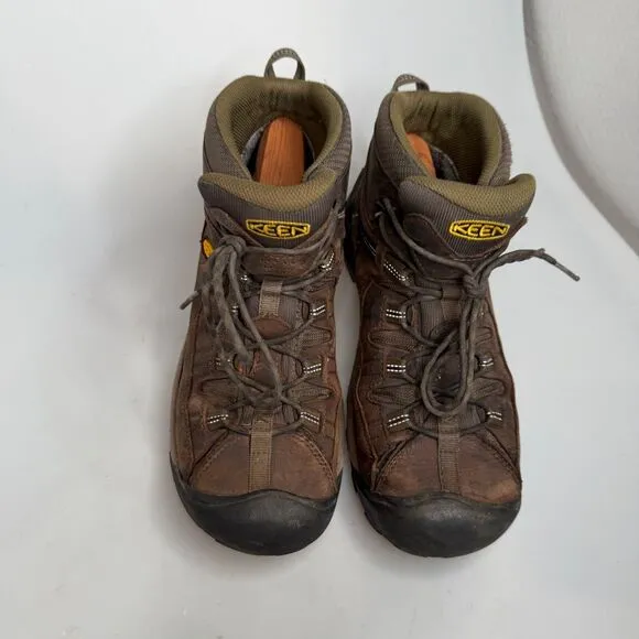 KEEN Targhee II Mid Waterproof Hiking Boots Men’s Size 12 Wide Brown Leather EUC