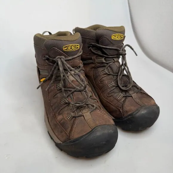KEEN Targhee II Mid Waterproof Hiking Boots Men’s Size 12 Wide Brown Leather EUC
