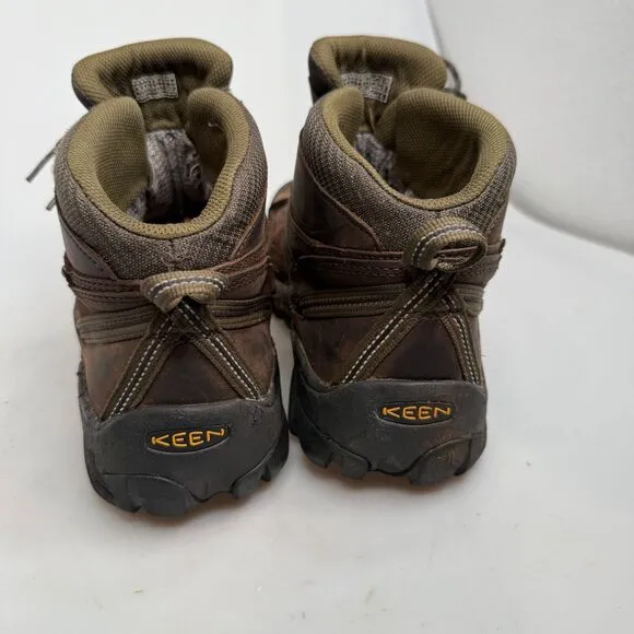 KEEN Targhee II Mid Waterproof Hiking Boots Men’s Size 12 Wide Brown Leather EUC