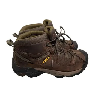 KEEN Targhee II Mid Waterproof Hiking Boots Men’s Size 12 Wide Brown Leather EUC