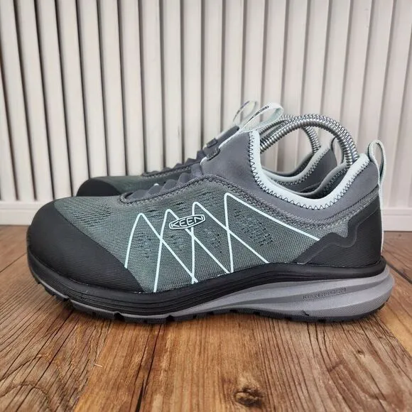 Keen Vista Energy Shift Women 7 Wide Steel Gray Blue Glass Carbon Toe Work Shoes