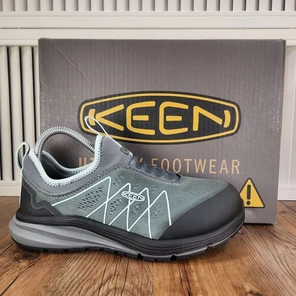 Keen Vista Energy Shift Women 7 Wide Steel Gray Blue Glass Carbon Toe Work Shoes