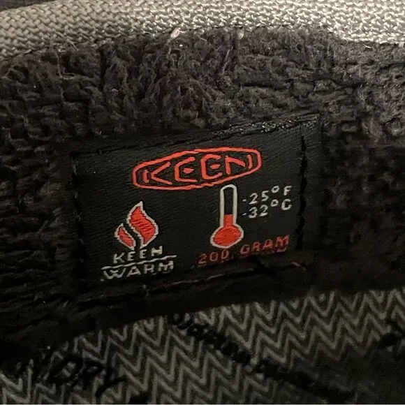 KEEN Warm Winter Waterproof Hiking Boots. Women’s Size 5.5. Dark grey gray cold