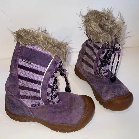 Keen winter boot 1 wapato waterproof purple toggle round toe warm snow kids girl