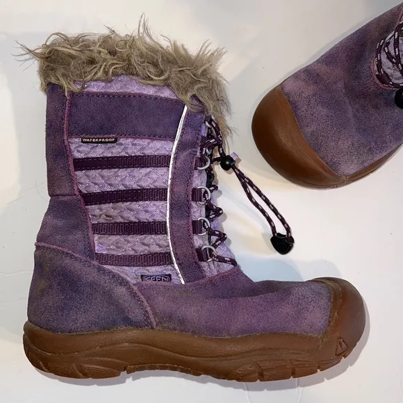 Keen winter boot 1 wapato waterproof purple toggle round toe warm snow kids girl