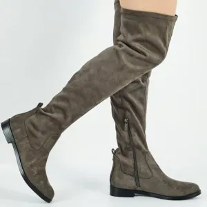 Kenneth Cole Women Medium Wind,y Over,The,Knee Boots, Dark Grey