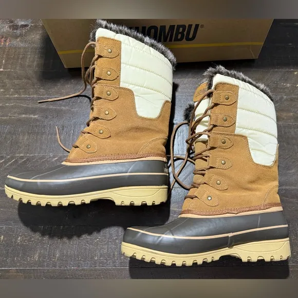 Khombu Adeline Tan Leather Duck Boot  from Buckle Sz 8