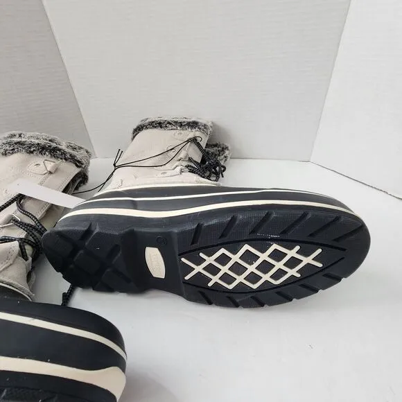 Khombu Emily Winter Snow Boot Womens Size 10 Grey Leather Faux Fur New With Box