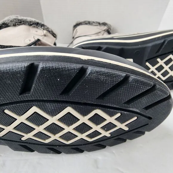 Khombu Emily Winter Snow Boot Womens Size 10 Grey Leather Faux Fur New With Box