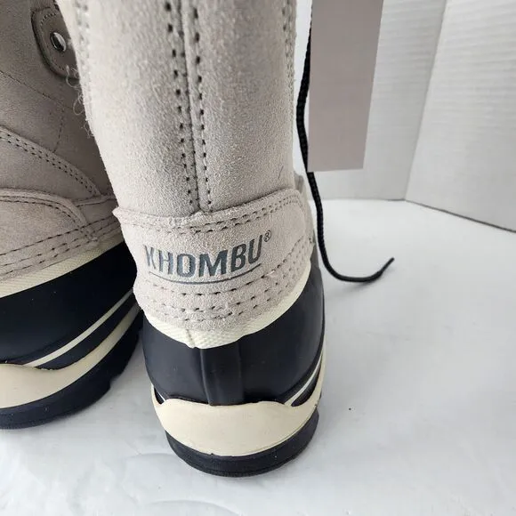 Khombu Emily Winter Snow Boot Womens Size 10 Grey Leather Faux Fur New With Box