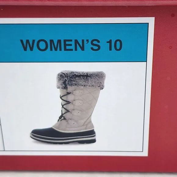 Khombu Emily Winter Snow Boot Womens Size 10 Grey Leather Faux Fur New With Box