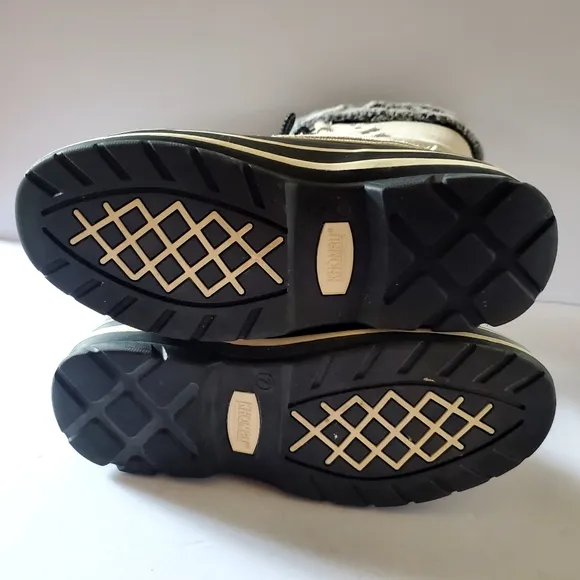 Khombu Tan and Black Fur-Lined Winter Boots Size 7