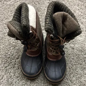 Kids Brown and Black Winter Boots