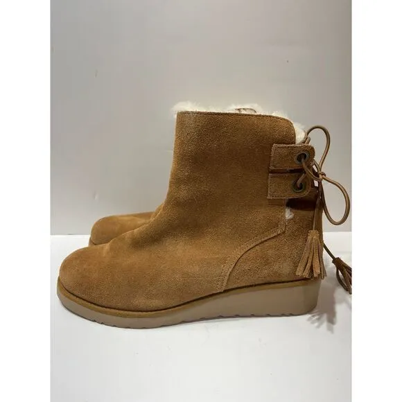Kookaburra UGG Boots Suede Fur-Lined Winter Boots with Lace-Up Design SZ 10‎ NWT