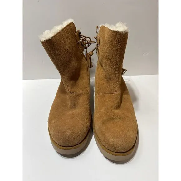 Kookaburra UGG Boots Suede Fur-Lined Winter Boots with Lace-Up Design SZ 10‎ NWT