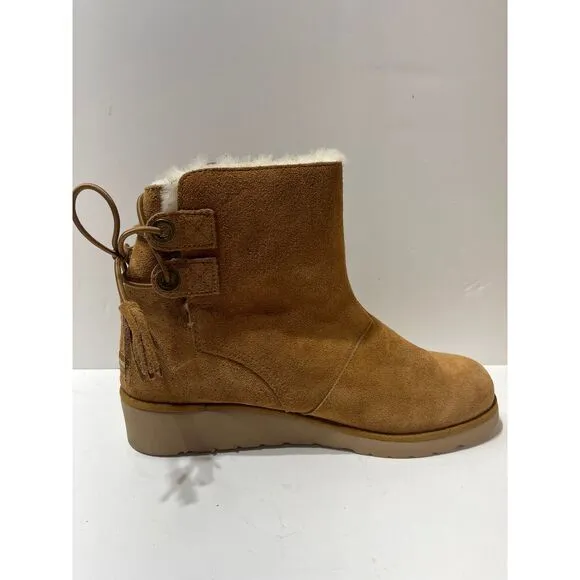 Kookaburra UGG Boots Suede Fur-Lined Winter Boots with Lace-Up Design SZ 10‎ NWT