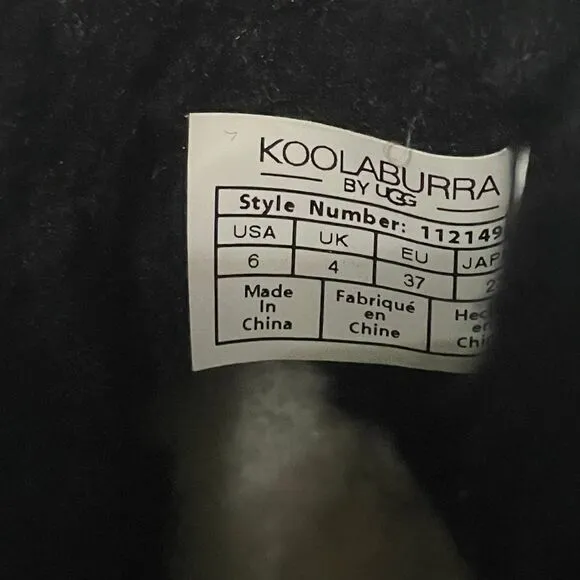 Koolaburra by UGG Aribel winter ankle Mini Boots side zipper Black Suede SZ 6