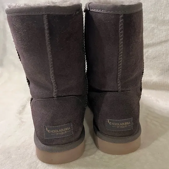 Koolaburra By UGG Gray Sherpa Short Winter Boots 1017090 Choose Size 8