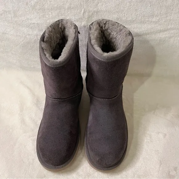 Koolaburra By UGG Gray Sherpa Short Winter Boots 1017090 Choose Size 8