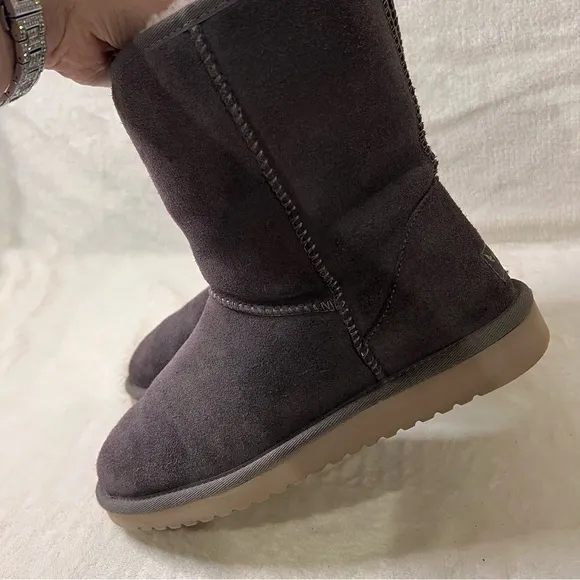 Koolaburra By UGG Gray Sherpa Short Winter Boots 1017090 Choose Size 8
