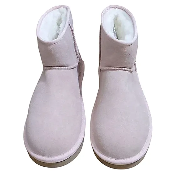 Koolaburra by UGG Koola Mini II Boots Light Pink Suede Wool Faux Fur Lining
