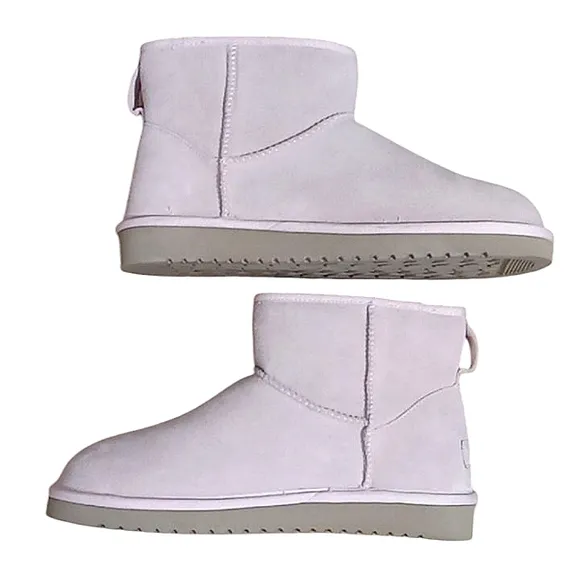 Koolaburra by UGG Koola Mini II Boots Light Pink Suede Wool Faux Fur Lining
