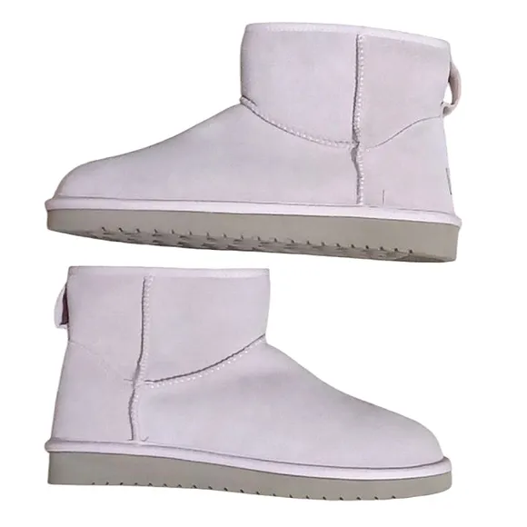 Koolaburra by UGG Koola Mini II Boots Light Pink Suede Wool Faux Fur Lining