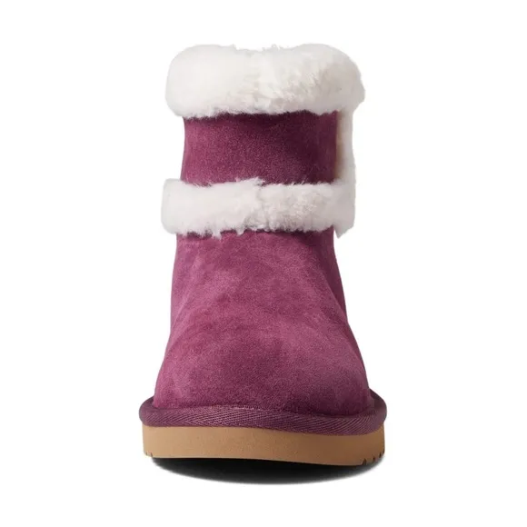 Koolaburra by UGG Sizes 7-12 Plum Barlee Mini Suede &amp; Fuzzy Boots