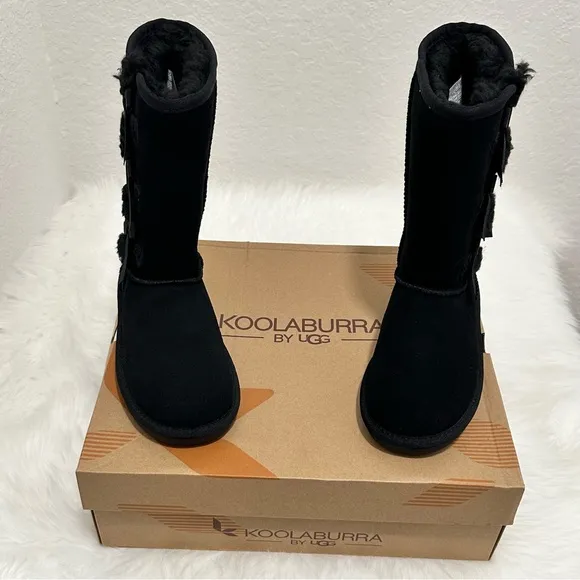 Koolaburra by UGG Victoria Girl's Tall Winter Boots for Kids Color Black Sz US13