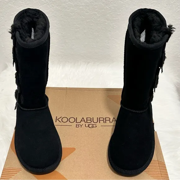 Koolaburra by UGG Victoria Girl's Tall Winter Boots for Kids Color Black Sz US13