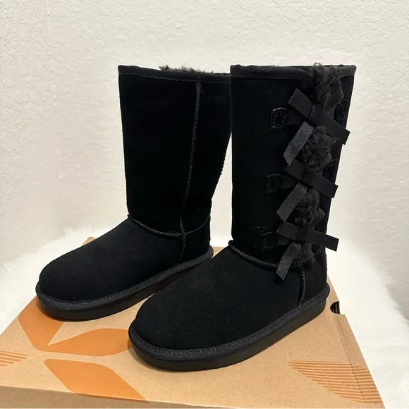 Koolaburra by UGG Victoria Girl's Tall Winter Boots for Kids Color Black Sz US13