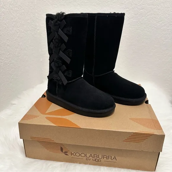 Koolaburra by UGG Victoria Girl's Tall Winter Boots for Kids Color Black Sz US13