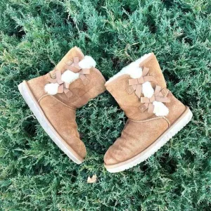 Koolaburra by UGG Women's Victoria Short Winter Boots Size 10 Chestnut Brown