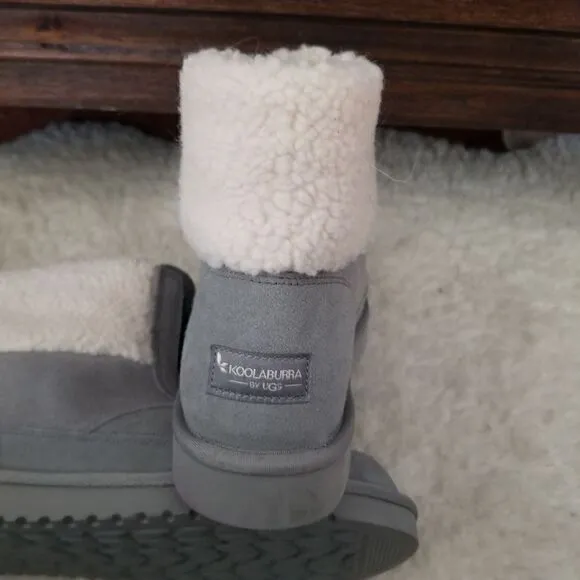 KOOLABURRA by UGG Lytta Mini Women's Shearling Boots Grey Size 10