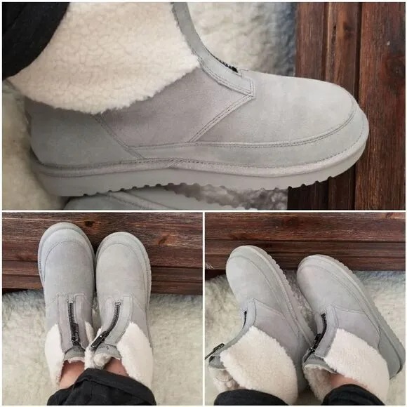 KOOLABURRA by UGG Lytta Mini Women's Shearling Boots Grey Size 10
