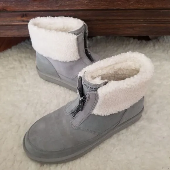 KOOLABURRA by UGG Lytta Mini Women's Shearling Boots Grey Size 10