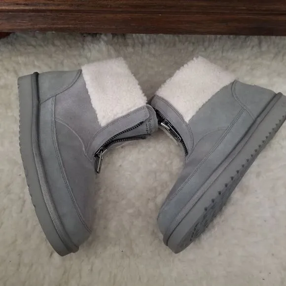 KOOLABURRA by UGG Lytta Mini Women's Shearling Boots Grey Size 10
