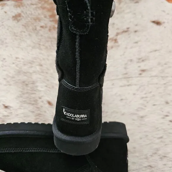 Koolaburra by UGG Michon Short Women's Fur Boots in Black Size 10 NEW